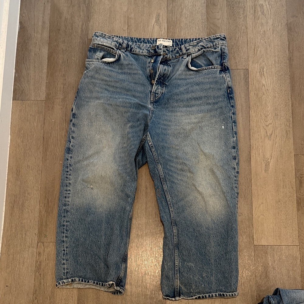 Free People Blue Denim Jeans - Classic Straight Fit